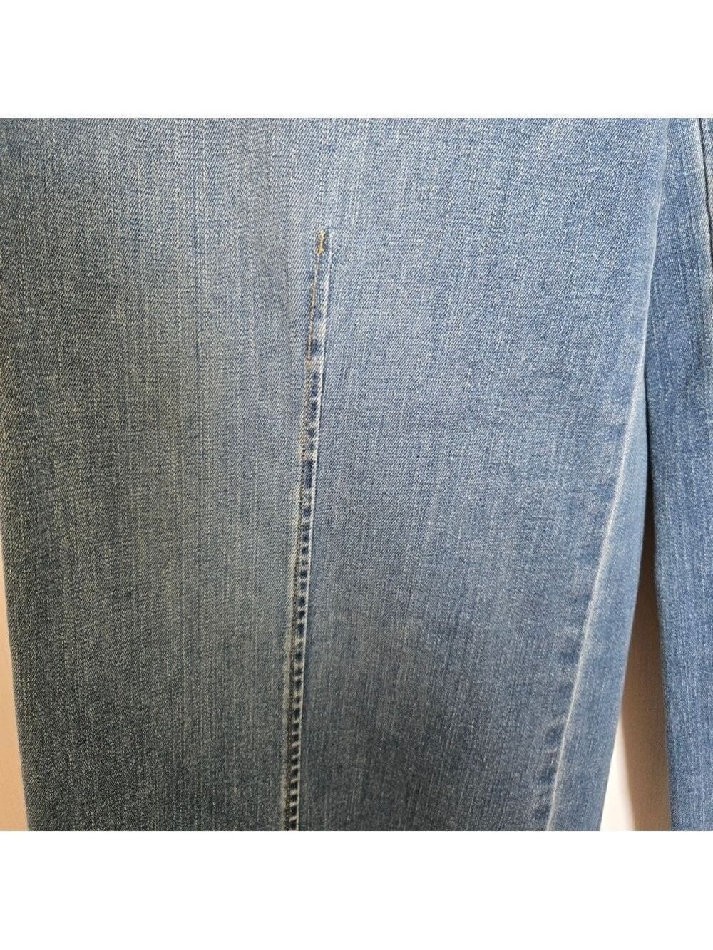 SPANX JEANS WOMENS MEDIUM WIDE LEG PULL-ON SEAMED FRONT HIGH RISE MED WASH BLUE - Picture 8 of 10